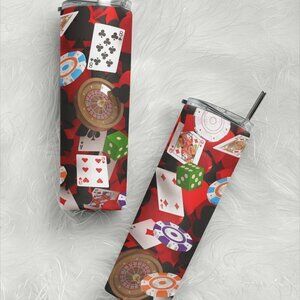 3D Casino 20 OZ Skinny Tumbler